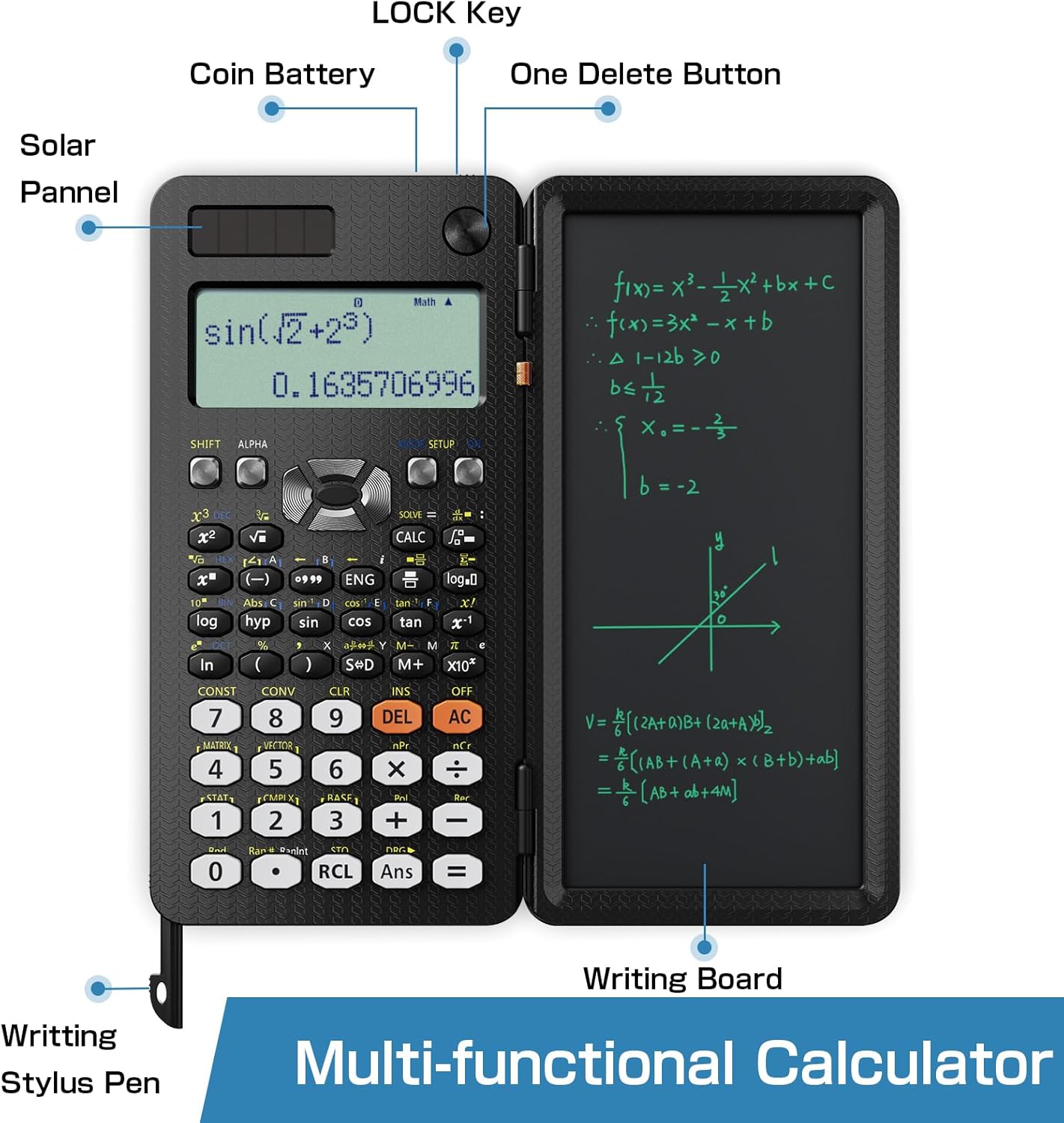 ROATEE 991ES Plus Scientific Calculator | Engineering Calculator | High School Calculator | College Calculator | Multiview Calculator | Solar &  Battery Powered Calculator