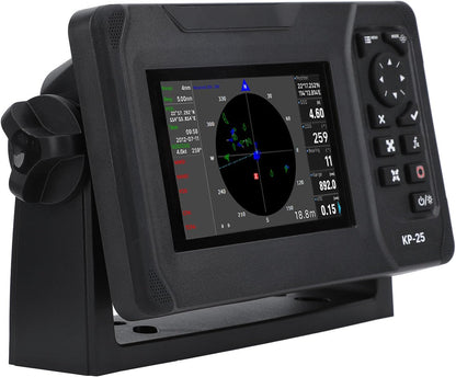 Xiuganpo Chart Plotter Marine, IP66 Waterproof Marine Plotter Marine Navigator with 5in Color TFT LCD Screen, Accurate Fish Finders Depth Finders for Boats, Safety Alarm System, Xiuganpou2qnid569t