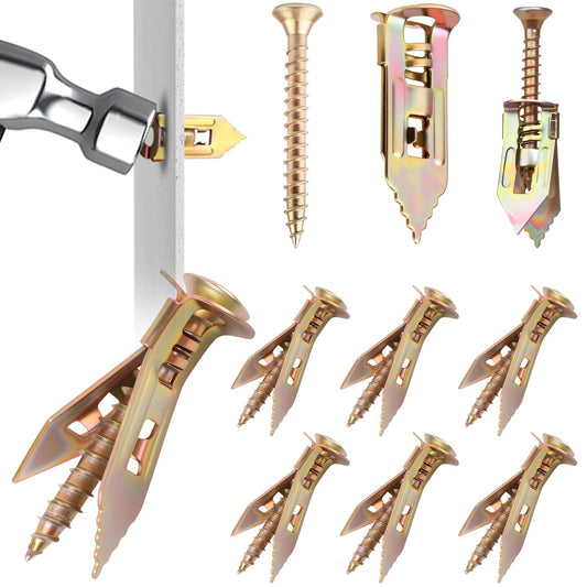 TIEEC 160 PCS Self-Drilling Drywall Anchors Kit - Zinc Plated Steel Wall Anchors & Screws (4X35mm), No Drill or Holes in Wall, Heavy Duty for TV/Shelf/Cabinet/Picture Frame