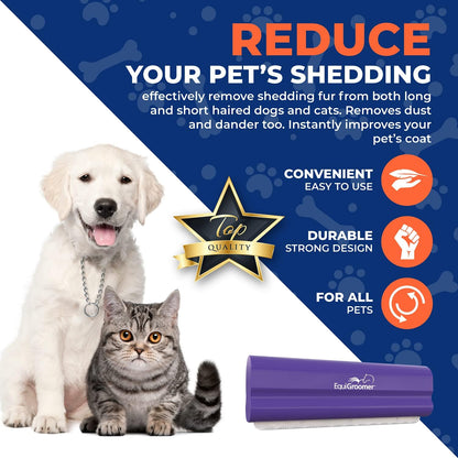 EquiGroomer Deshedding Brush for Dogs and Cats | Undercoat Deshedding Tool for Large and Small Pets | Comb Removes Loose Dirt, Hair and Fur While | Perfect for Short and Long Hair Grooming Shedding