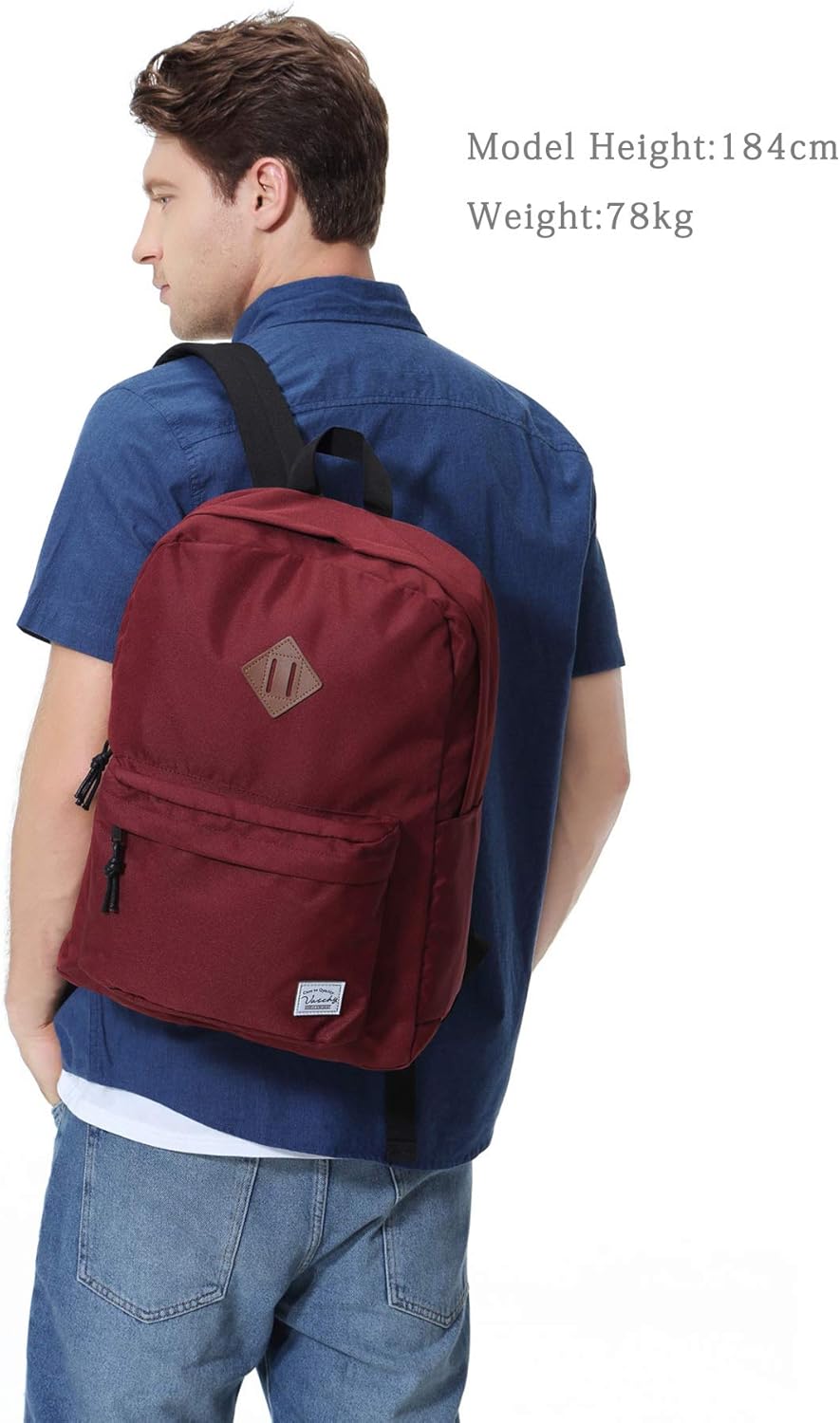 School Backpack for Kids, VASCHY Lightweight Water Resistant Casual Schoolbag Daypack for Men Women Teen Boys Girl Bookbag