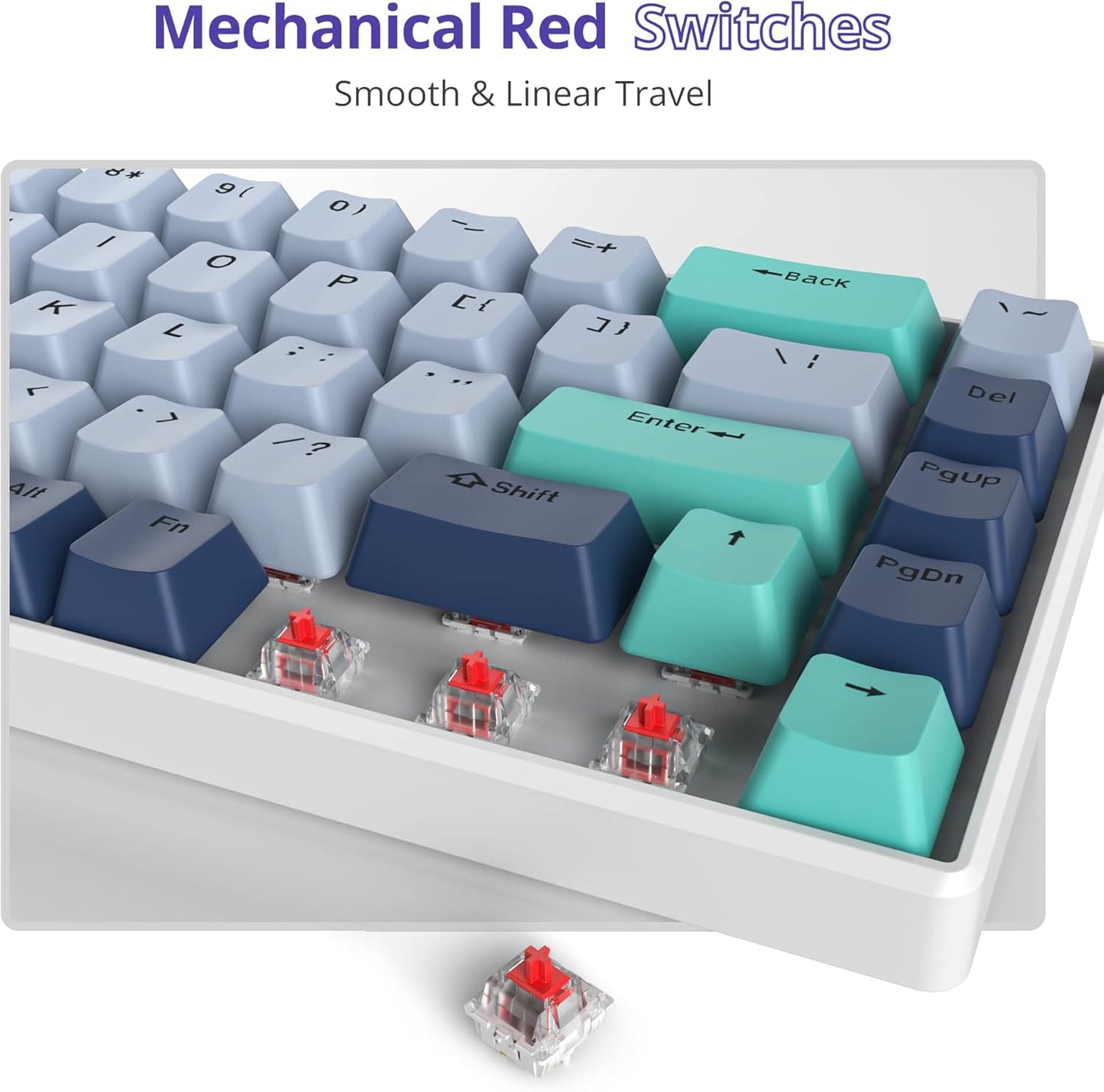 Owpkeenthy Full Size Green Mechanical Gaming Keyboard with Number Pad, Wired 100% Office NKRO Keyboard RGB Backlit 104 Keys with Red Switch for PC Gamer (104 Matcha)