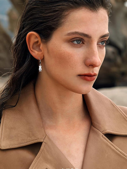 Cargari Bat Ghost Earrings for Women 925 Sterling Silver Bat Spooky Boo Halloween Dangle Drop Witch Holiday Gifts