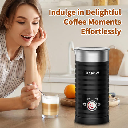 4 in 1 Electric Milk Frother: 10oz/350 mL Large Capacity Electric Milk Steamer for Hot and Cold Milk Froth - Automatic Milk Frother & Warmer for Latte, Cappuccinos, Macchiato, Hot Chocolate