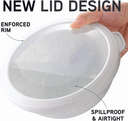 COOK WITH COLOR Mixing Bowls with TPR Lids - 12 Piece Plastic Nesting Bowls Set Includes 6 Prep Bowls and 6 Lids, Microwave Safe Mixing Bowl Set (Mint)