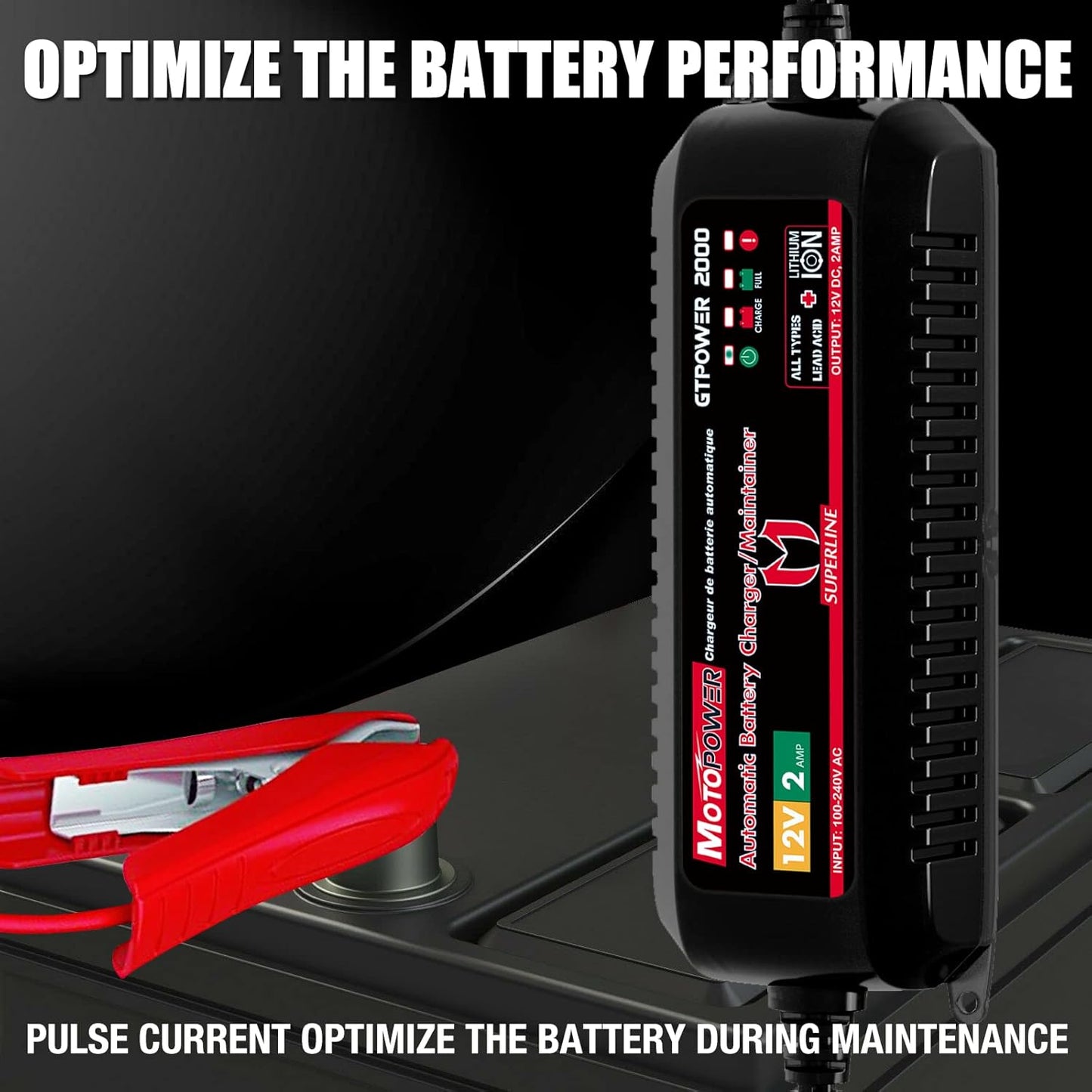 MOTOPOWER MP00205A 12V 800mA Fully Automatic Battery Charger/Maintainer