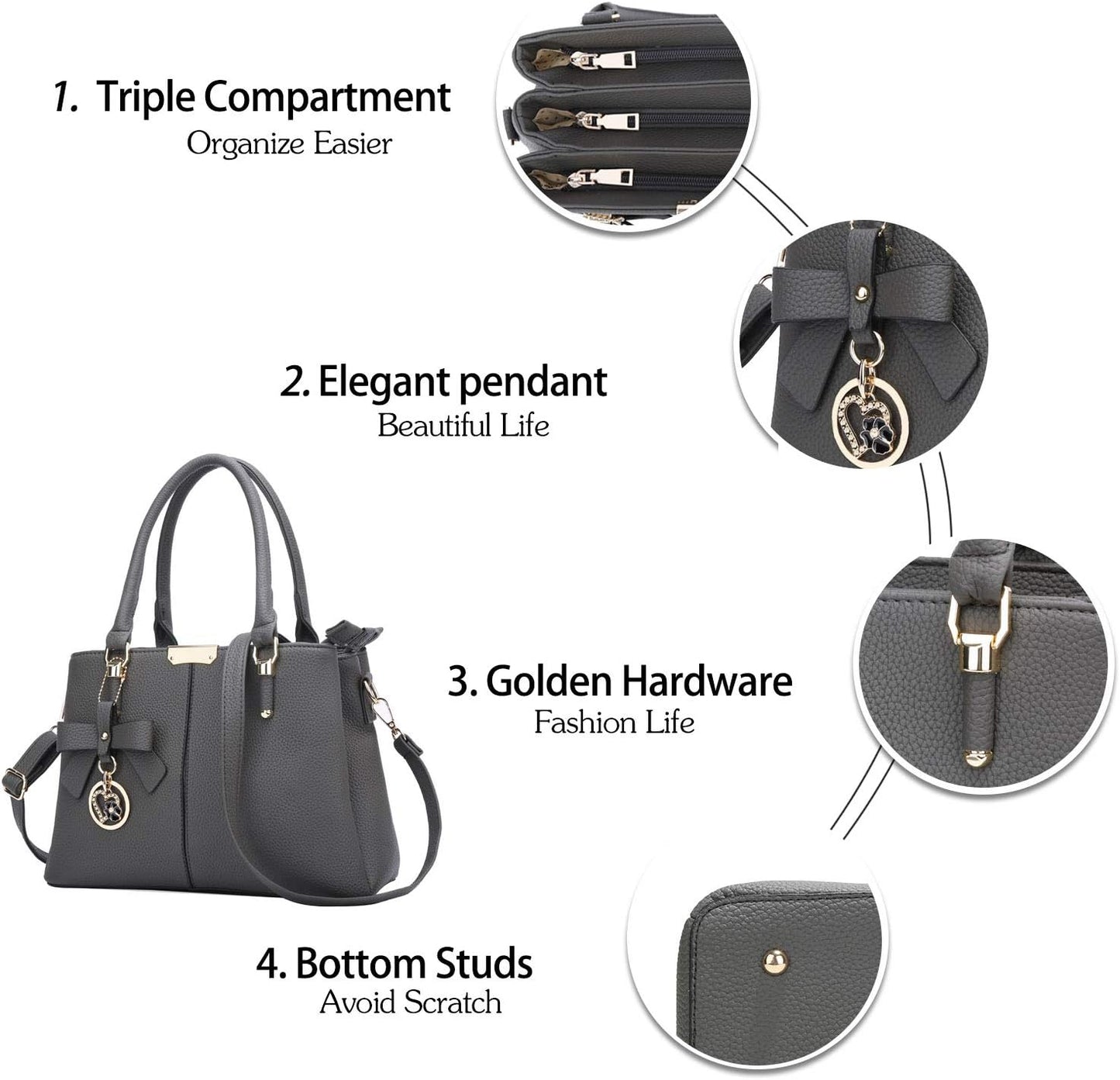 KKXIU Trendy Tote Bag for Women Lightweight Oxford Big Capacity Shoulder Purses and Handbags