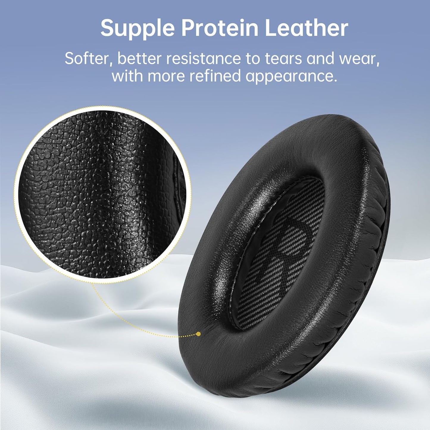 Replacement Ear Pads Earpads for Bose QuietComfort QC 2 15 25 35 Ear Cushion for QC2 QC15 QC25 QC35 SoundLink SoundTrue Around-Ear II AE2 (Black)