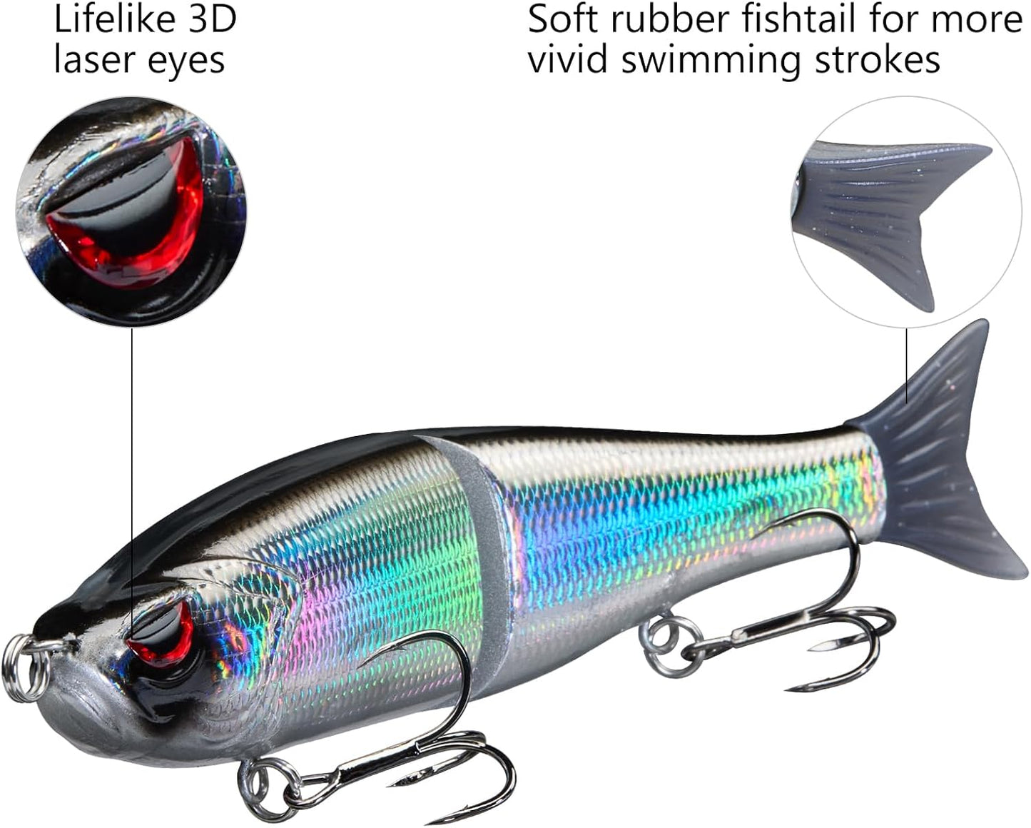 Bassdash SwimShad Glide Baits Jointed Swimbait Bass Pike Salmon Trout Muskie Fishing Lure