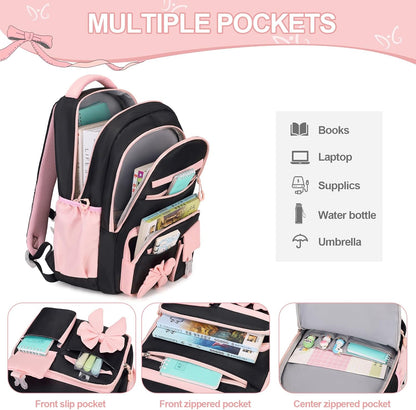 DIGOBAY Backpack for Girls, 3PCS Girls Backpack with Lunch Bag Pencil Case, Kids Backpack for Kindergarten Elementary School