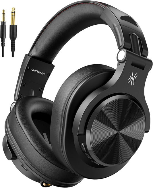 OneOdio A70 Fusion Bluetooth Over Ear Headphones with 72H Playtime, Studio DJ Headphones with Share-Port, Wired and Wireless Recording Headphones with Stereo Sound for Electric Drum Piano Guitar AMP