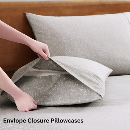 Lane Linen 100% Organic Cotton Queen Sheet Set, 4-Piece Percale Bed Sheets for Queen Bed - Soft, Breathable, Hypoallergenic, Deep Pocket Fits Mattress Up to 15" Deep, Hotel Quality Sheets - White