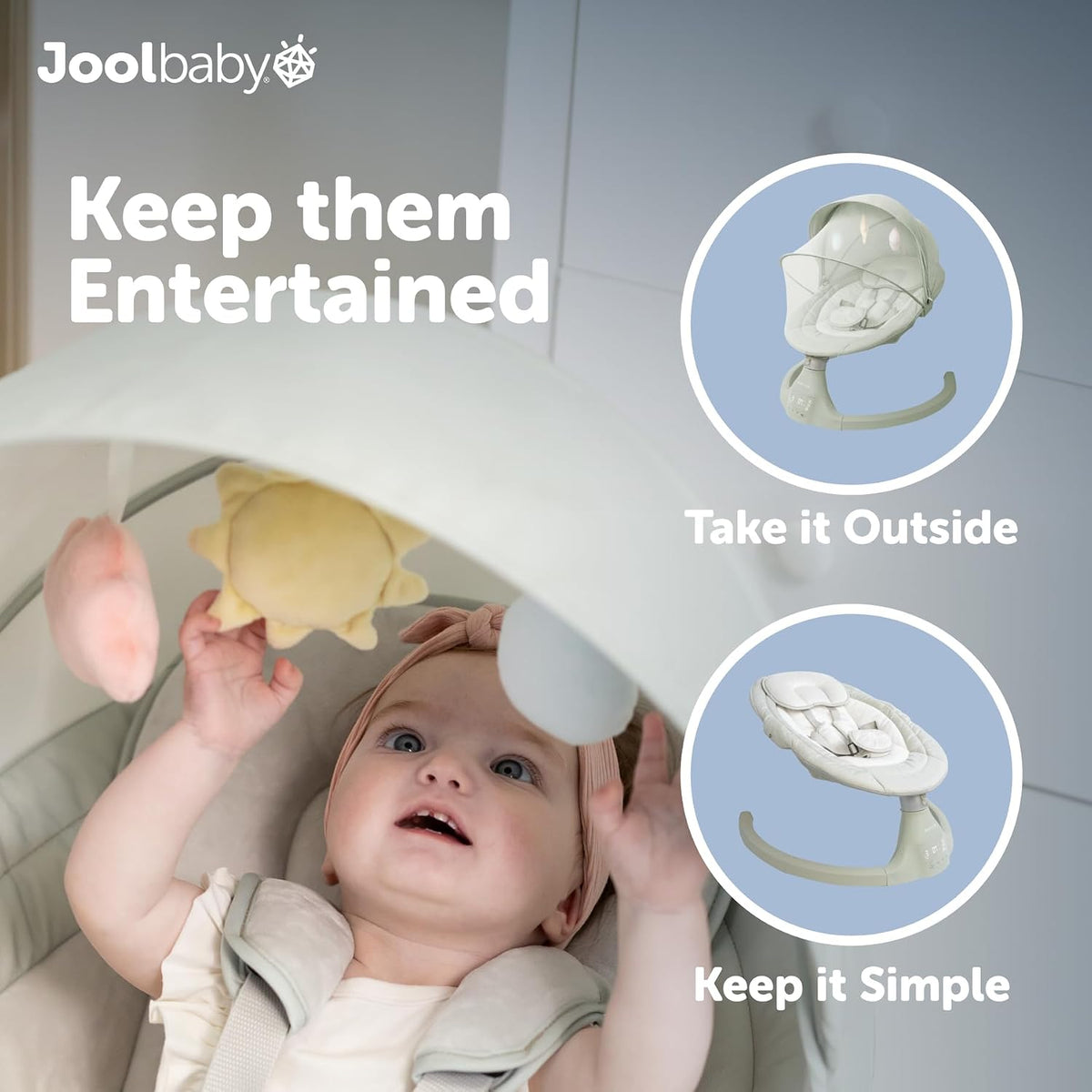 Baby Swing for Infants | Bluetooth Music, Remote Control & 5 Motion Speeds