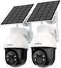 AOSU 3K/5MP Solar Security Cameras Wireless Outdoor, WiFi Camera Surveillance Exterieur for Home Security, Panoramic PTZ, Auto Tracking, Human/Vehicle Detection, Night Vision (2 Pack)