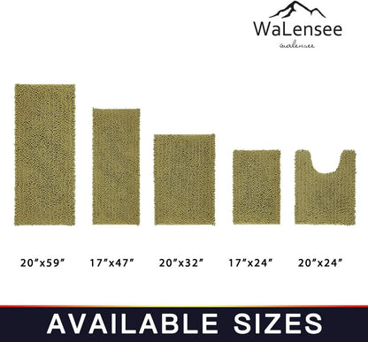Walensee Bathroom Rug Non Slip Bath Mat (24x17 Inch Blush) Water Absorbent Super Soft Shaggy Chenille Machine Washable Dry Extra Thick Perfect Absorbant Best Small Plush Carpet for Shower Floor