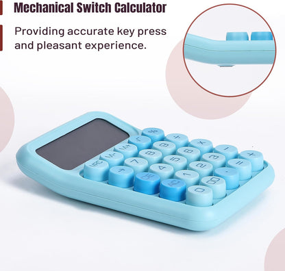 Mr. Pen- Mechanical Switch Calculator, 12 Digits, Large LCD Display, Orange With Big Buttons, Desktop, Cute and Aesthetic Design
