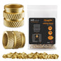 HANGLIFE Heat-Set Threaded Inserts, M3 Heat Set Insert for 3D Printing Components and Plastic Parts - Brass Metric Knurled Nuts (100 Pieces)