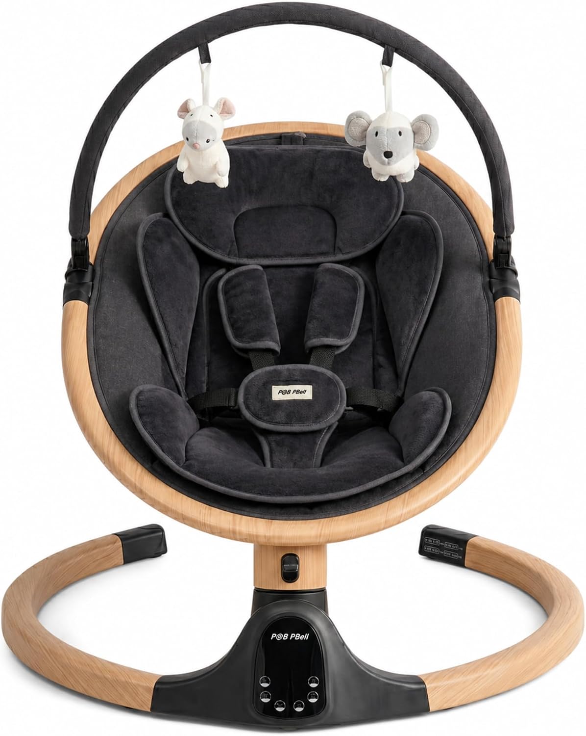Baby Swings for Infants, Infant Swing, 3 Seat Positions, 5 Point Harness Belt, 5 Speeds and Remote Control - Portable Baby Swing for Indoor and Outdoor