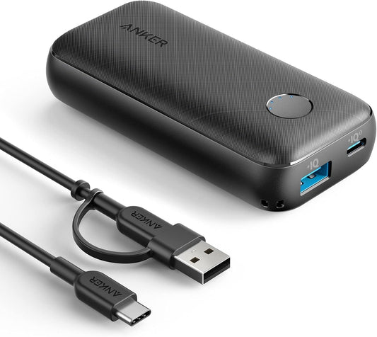 Anker PowerCore 10,000 mAh Redux, 10K Power Bank USB-C Power Delivery (18W) Portable Charger for iPhone 15/15 Plus/15 Pro/15 Pro Max, iPhone 14/13/12 Series, Samsung S10, Pixel 3/3XL, iPad Pro 2018