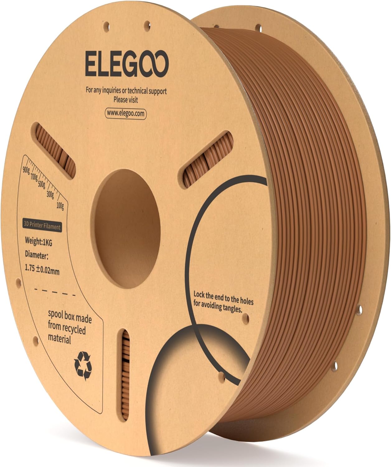 ELEGOO PLA Filament 1.75mm Black 1KG,3D Printer Filament Dimensional Accuracy +/- 0.02mm,1kg Cardboard Spool(2.2lbs) 3D Printing Filament Fits for Most FDM 3D Printers