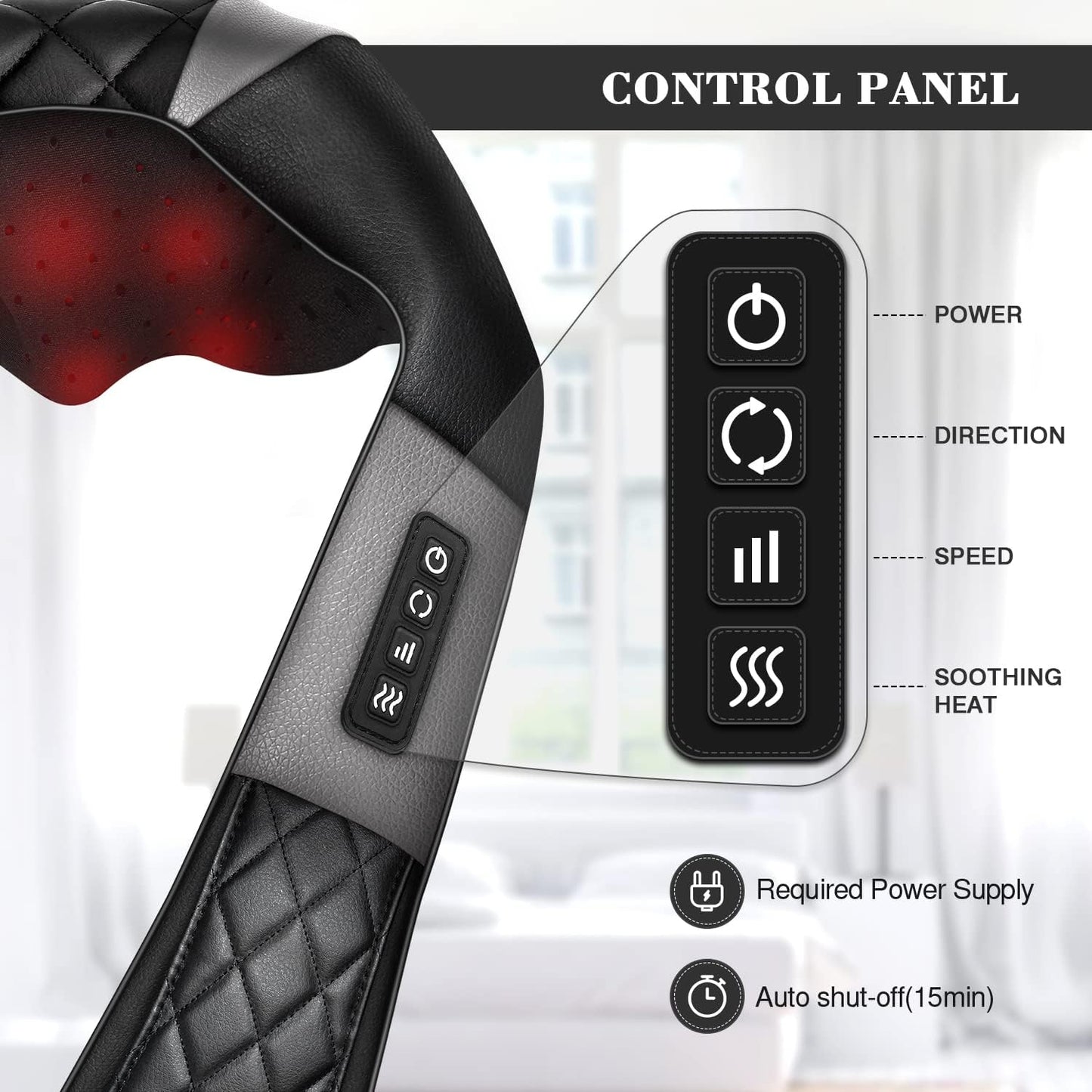 Neck Massager with Heat, Shiatsu Back Neck and Shoulder Massager - Gifts for Women/men/Mom/Dad - Electric Deeper Tissue 4D Kneading Massage, Use at Home, Office, Car