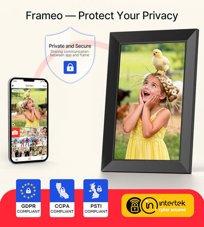 Frameo 10.1 Inch WiFi Digital Picture Frame, 1280x800 HD IPS Touch Screen Photo Frame Electronic, 32GB Memory, Auto-Rotate, Wall Mountable, Share Photos/Videos Instantly via Frameo App from Anywhere