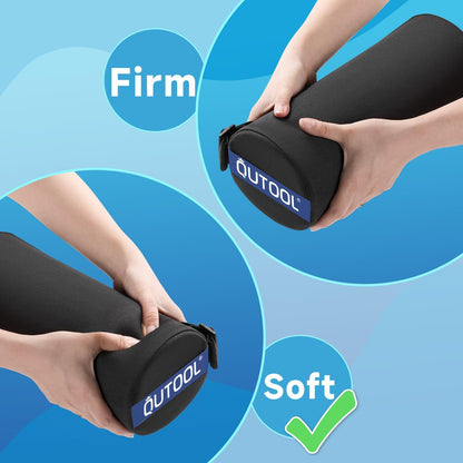QUTOOL Lumbar Support Pillow for Office Chair – Lumbar Roll Cushion for Car Seat, Adjustable Strap, Soft Foam, Removable Washable Cover