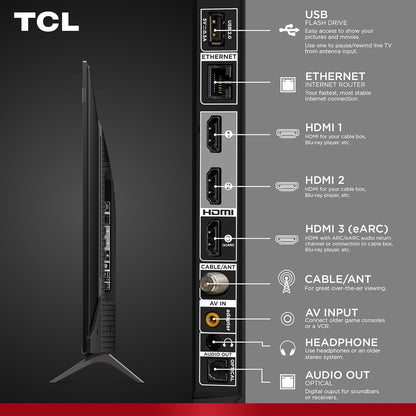 TCL 50-Inch Q65 QLED 4K UHD Smart TV with Google TV (50Q651G-CA, 2024 Model) Dolby Vision, Dolby Atmos, HDR Pro+, Voice Remote, Works with Alexa, Streaming Television