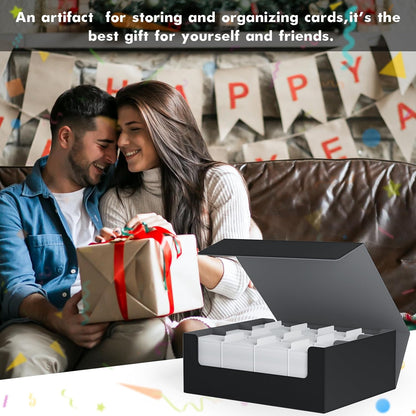 ZLCA Card Storage Box for MTG PTCG, Commander Deck Box Holds 3000+ Cards, Card Storage Case with 4 Stoppers, Card Organizer for TCG Sport Cards (Black)