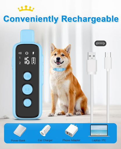 Bousnic Shock Collar for Dogs - Waterproof Rechargeable Dog Electric Training Collar with Remote for Small Medium Large Dogs with Beep, Vibration, Safe Shock Modes (8-120 Lbs) (Green)