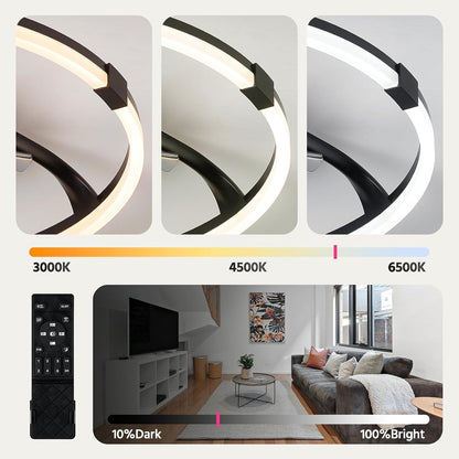 20 Inch Fandelier Ceiling Fan with Lights and Remote Black