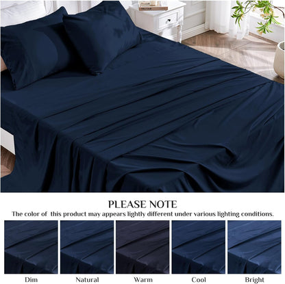 JOLLYVOGUE Queen Size Bed Sheet Set - 4 Piece Bed Sheets Set with Deep Pocket - Soft Breathable & Cooling - Resists Shrinkage & Fading Draps Queen - Easy Care (Dark Grey)