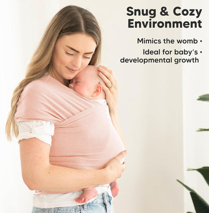 KeaBabies Baby Wrap Carrier - All in 1 Original Baby Carrier Newborn To Toddler Sling, Easy to Wear, Hands Free Bonding, Lightweight, Breathable Infant Wraps (Trendy Black)