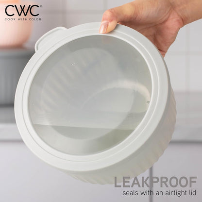 COOK WITH COLOR Prep Bowls with Lids- 8 Piece Nesting Plastic Small Mixing Bowl Set with Lids (Teal Ombre)