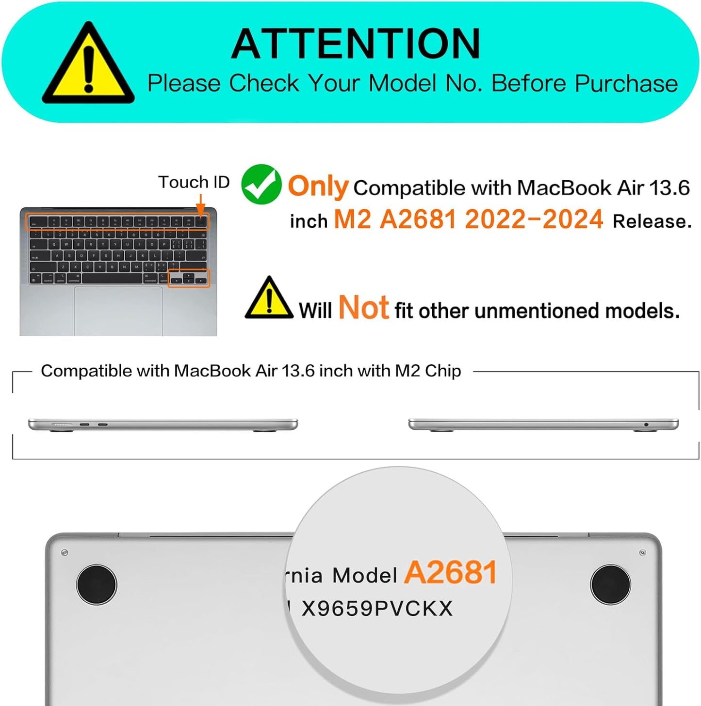 MOSISO Compatible with MacBook Air 13 inch Case 2025 2024 2023 2022 M4 A3240 M3 A3113 M2 A2681, Plastic Hard Shell&Keyboard Cover&Screen Film&Pouch for MacBook Air 13.6 inch Case, Crystal Clear