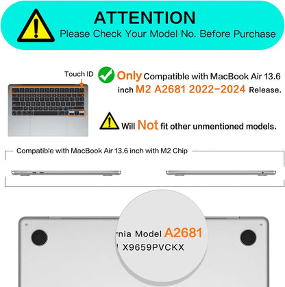 MOSISO Compatible with MacBook Air 13 inch Case 2025 2024 2023 2022 M4 A3240 M3 A3113 M2 A2681, Plastic Hard Shell&Keyboard Cover&Screen Film&Pouch for MacBook Air 13.6 inch Case, Crystal Clear