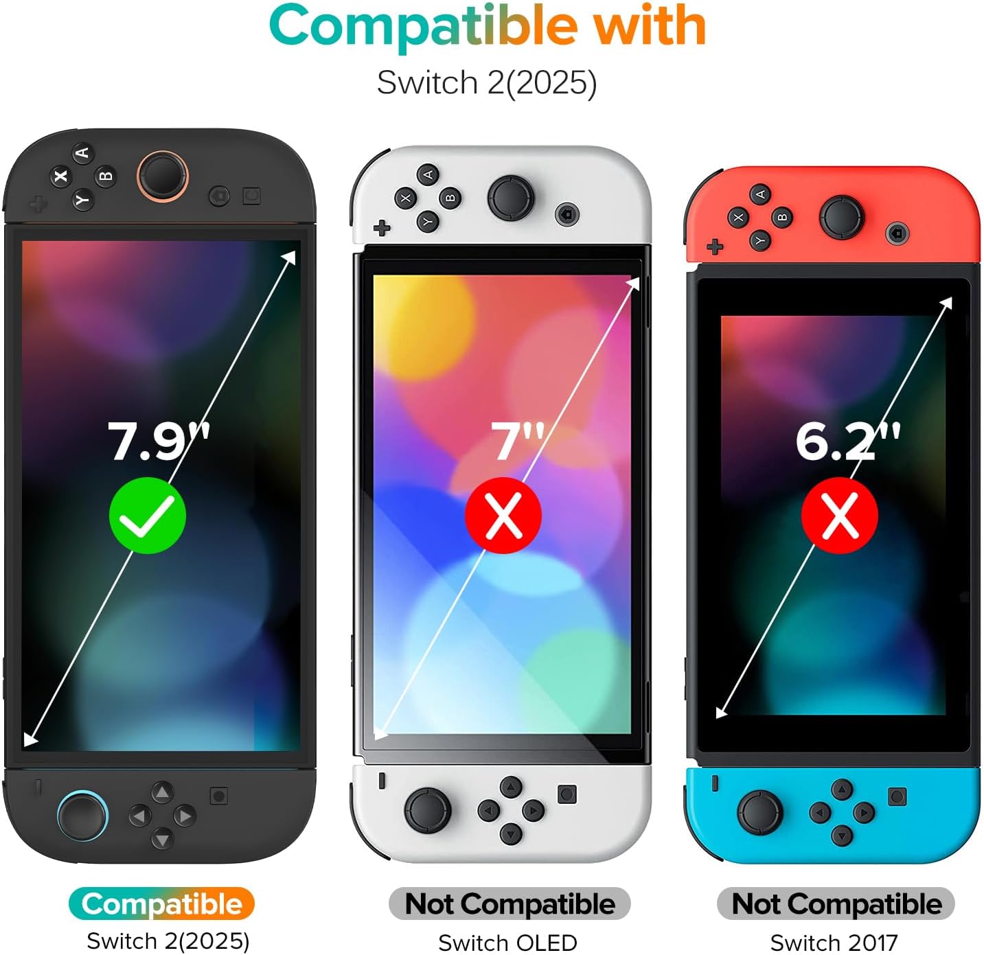 ivoler 4-Pack Screen Protector Tempered Glass for Nintendo Switch 2 Model 2025 with [Alignment Frame] Accessories Transparent HD Clear Anti-Scratch Screen Protector for Nintendo Switch 2, 7.9-Inch