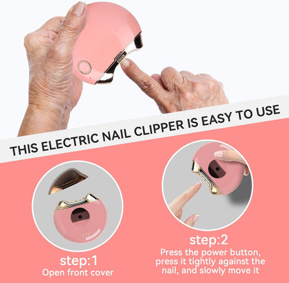Electric Nail Clipper, Anti Splatter Rechargeable Automatic Nail Clipper Fingernail Clipper Nail Scissors Gift Fingernail Trimmer Fingernail Cutter for Children Seniors Adults