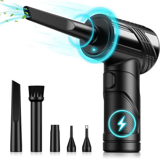 Compressed Air Duster, 130000RPM Electric Air Duster Replaces Compressed Air Cans, 3 Speed, Cordless Air Blower for Cleaning Camera Computer Household Pet Hair
