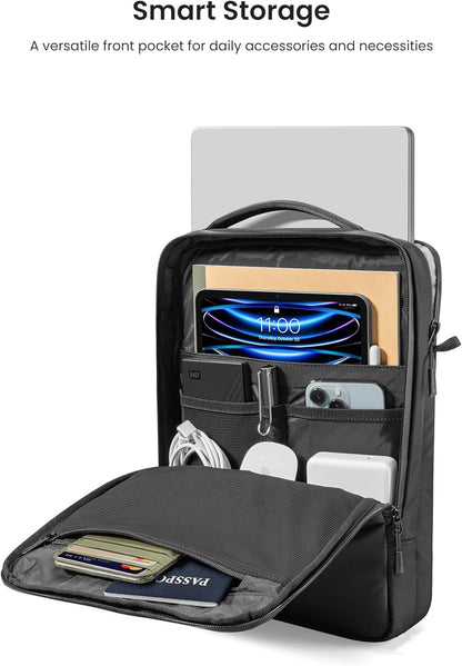 tomtoc 360 Protective Laptop Shoulder Bag for 16-inch MacBook Pro M4/M3/M2/M1 Pro/Max A3403 A3186 A2991 2024-2021, 15-inch MacBook Air 2025-2023, Dell XPS 16/15, Cordura Ballistic Nylon Fabric