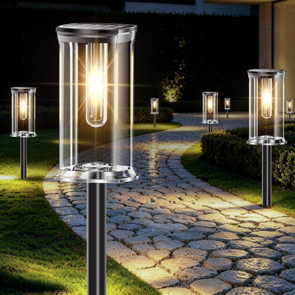 Solar Lights Outdoor, 12 Pack Led Solar Garden Lights Waterproof, Auto On/Off Small Size Outdoor Solar Lights for Patio, Driveway, Yard, Walkway, Pathway Landscape Lighting, Warm White