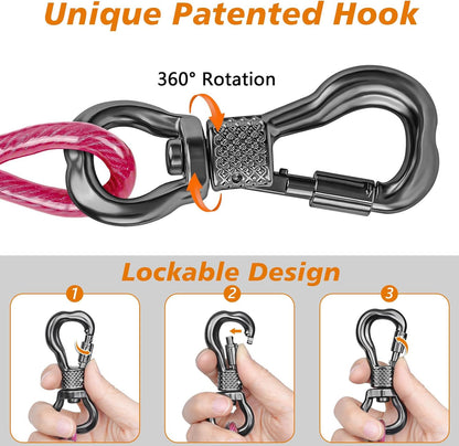 XiaZ Dog Runner Cable Dog Run Trolley Tie Out Cable Dog Chains for Outside Yard Camping Up to 250 Pound, 20 Feet