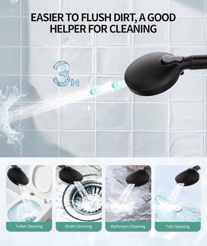 Filtered Shower Head with Handheld, High Pressure 9 Spray Mode Chrome Showerhead with Filters,Detachable Shower Head,Water Softener Filters Beads for Hard Water -Remove Chlorine