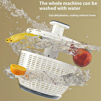 Manual Hand Powered Salad Spinner with Storage Lid and Colander Bowl Vegetable Dehydrator with Drain Basket