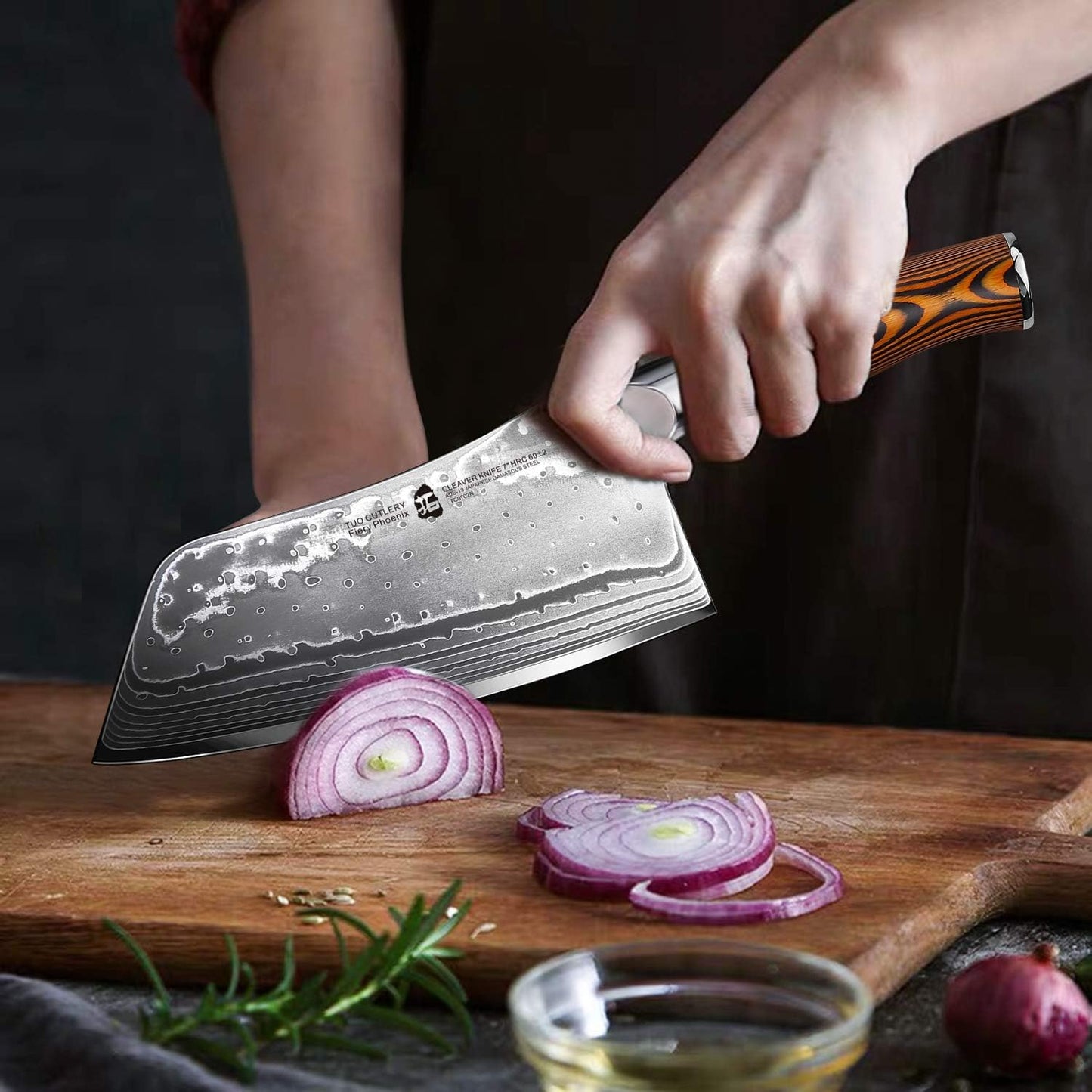 TUO Boning Knife - Razor Sharp Fillet Knife - High Carbon German Stainless Steel Kitchen Cutlery - Pakkawood Handle - Luxurious Gift Box Included - 7 inch - Fiery Phoenix Series