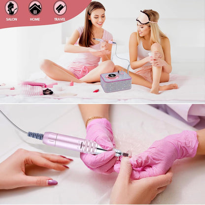 ANBEISTEE Electric Nail Cutter with 35000 RPM, Rechargeable Cutter Nails, Professional Nail File, Portable Nail Drill Set, Suitable for Nail Art and Pedicure, Salons and Family