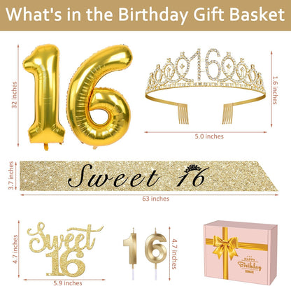 65th Birthday Decorations for Women, Including 65th Birthday Sash and Crown, Cake Topper and Candles, Number Balloons Rose Gold, 65 Year Old Gifts for Women