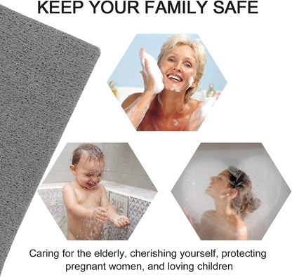 Square Shower Mat, Non Slip Bath Mat, Loofah Shower Stall Mats for Walk-in Shower, 32 x 32 Inches Shower Floor Mat with Drain, Bath Mats for Showers Bathroom, Tub, Seniors