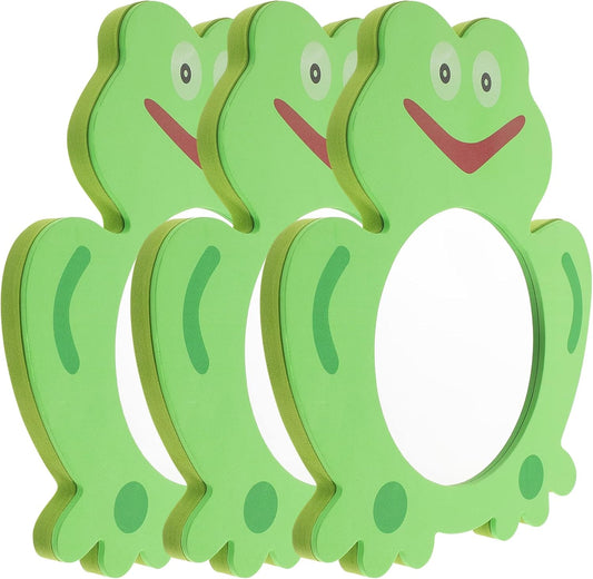 3 Pcs Toys Frog-Shape Bath Toys Cartoon Mirror Toy Mirror Bath Toy Mirror Showering Toy Baby Infants Kids Toddlers
