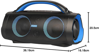 DOSS Extreme Boom Pro Bluetooth Speaker with 100W Stereo Sound, Rich Bass, 20H Playtime, Mixed Color Light, IPX6 Waterproof Haut parleur for Camping, Beach, Outdoor-Orange